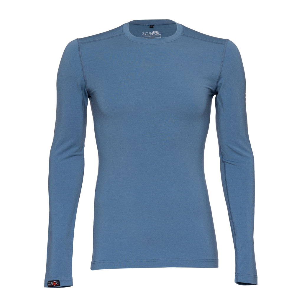 Merino Skiunterwäsche Herren sMerino 190 Shirt Junto langarm eisblau von SCROC