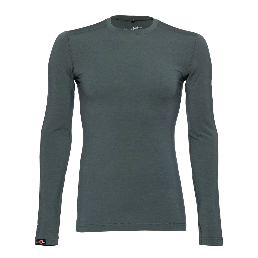 Merino Skiunterwäsche Herren sMerino 190 Shirt Junto langarm dunkler salbei von SCROC