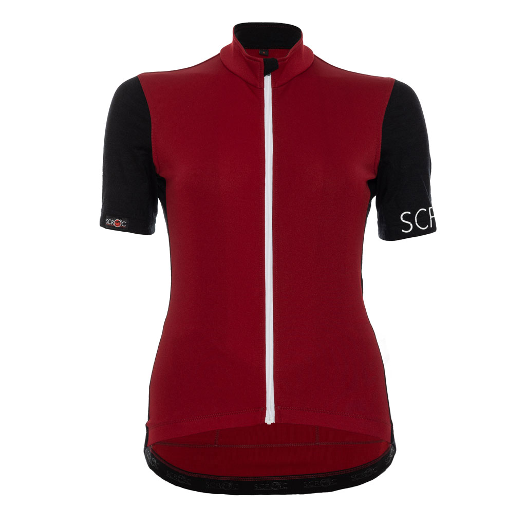 Merino Radtrikot Damen sMerino 160 Bike Trikot Devi dunkelrot w von SCROC