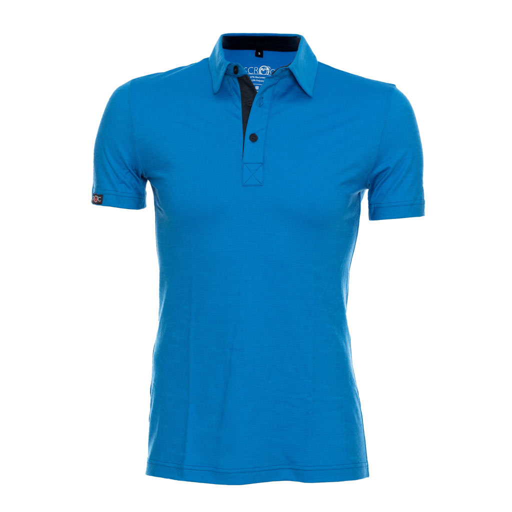 Merino Shirt Herren sMerino 160 Polo Solida blau von SCROC