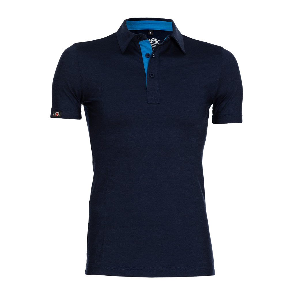 Merino Shirt Herren sMerino 160 Polo Solida dunkelblau von SCROC