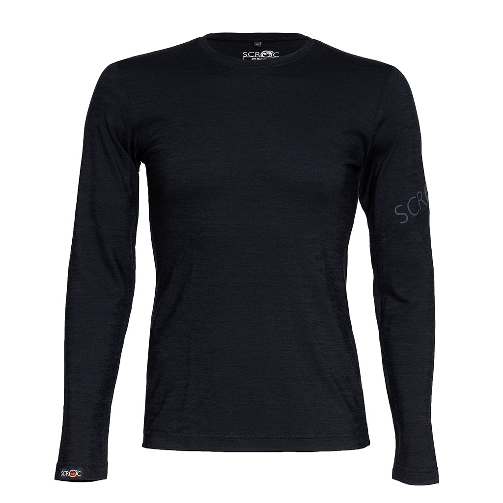 Merino Shirt Herren sMerino 160 Shirt Flui langarm schwarz von SCROC