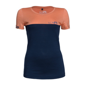 sCool Merino Shirt Duo w apricot (unten dunkelblau) für Damen von SCROC.