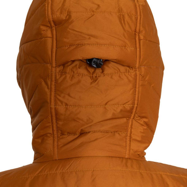 Die sLoft Merino Jacke Plumo zimt mit Kapuze bietet optimalen Schutz bei jedem Wetter.