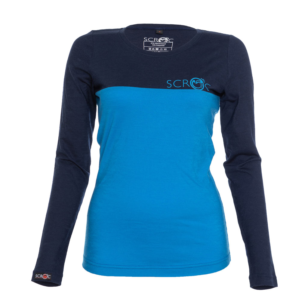 sMerino 155 Shirt Teo langarm w blau Damen von SCROC