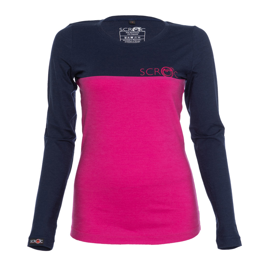 sMerino 155 Shirt Teo langarm w pink Damen von SCROC