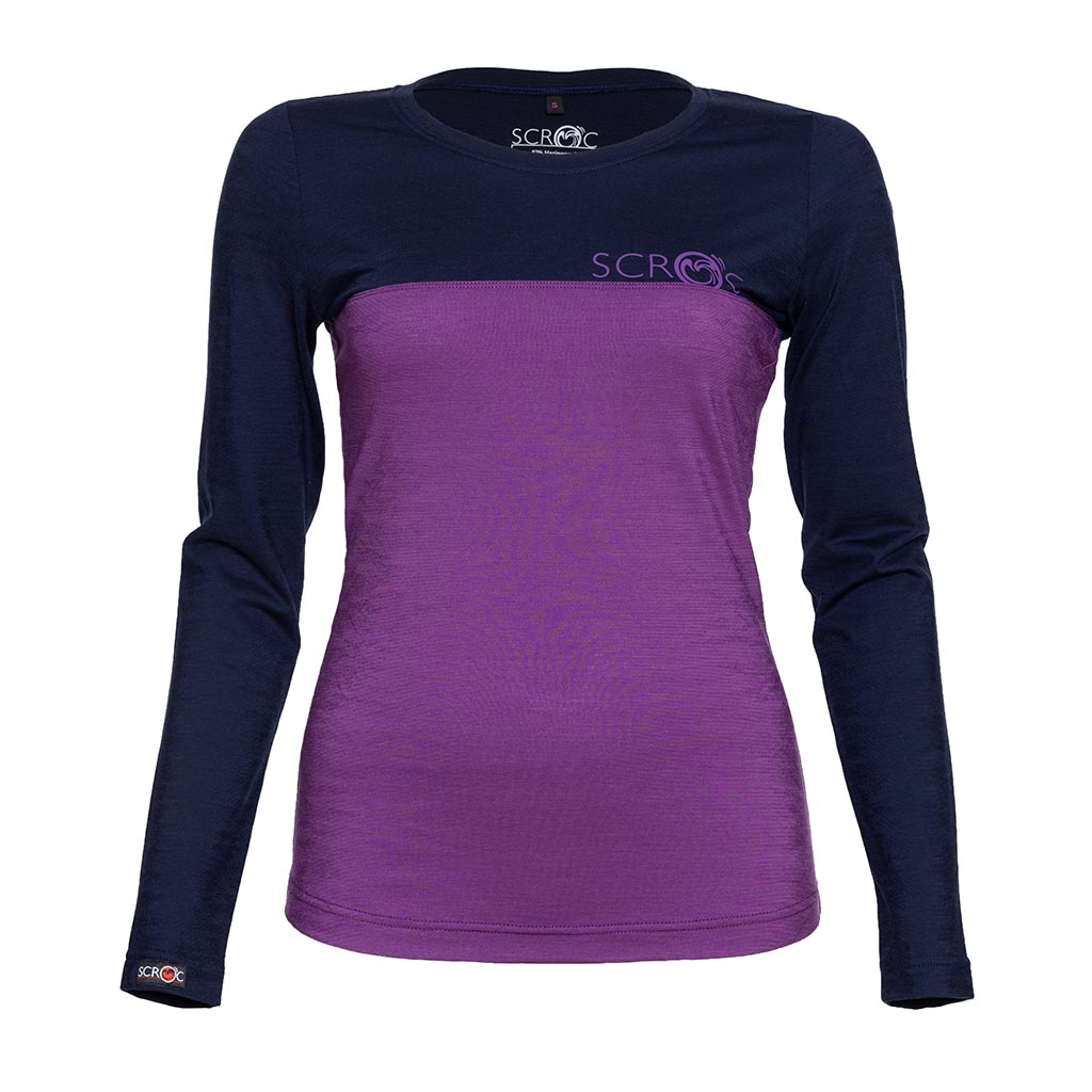 sMerino 155 Shirt Teo langarm w violett Damen von SCROC