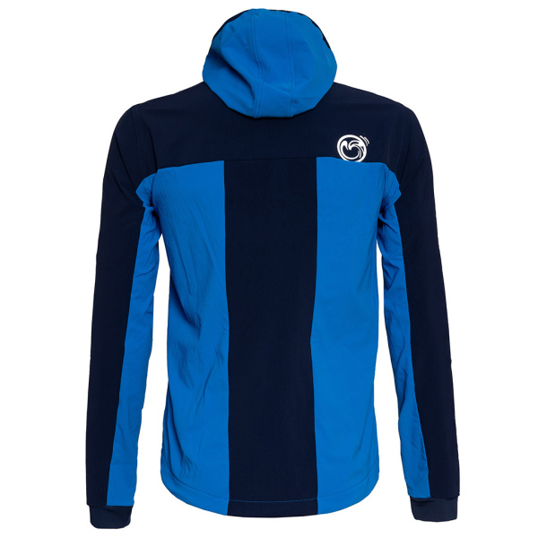 Rückansicht der sWooltec Merino Jacke blau für Herren von SCROC.